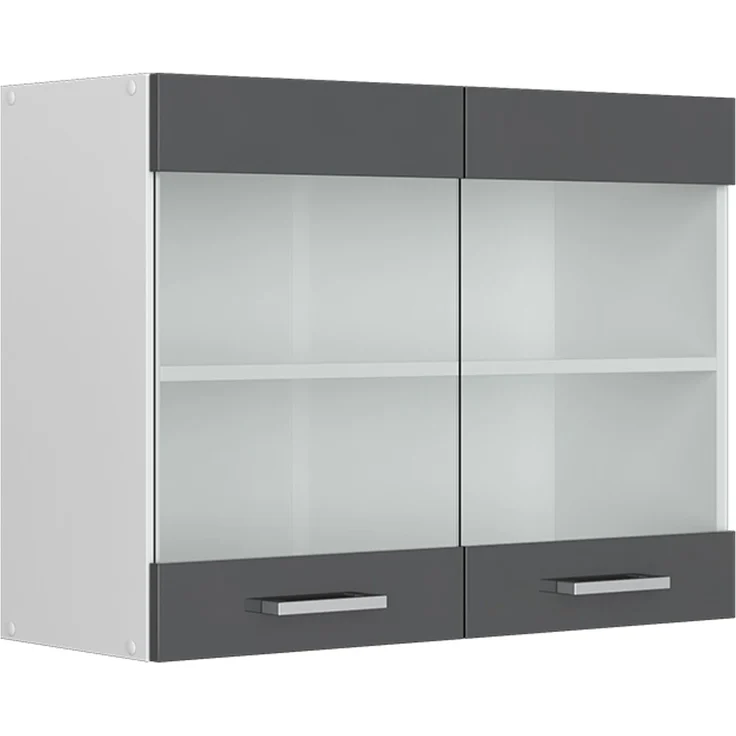 Küchenfront R-Line Anthrazit Hochglanz 79.2 x 59 cm Möbelfront für den Hängeglasschrank Vicco – Bild 5