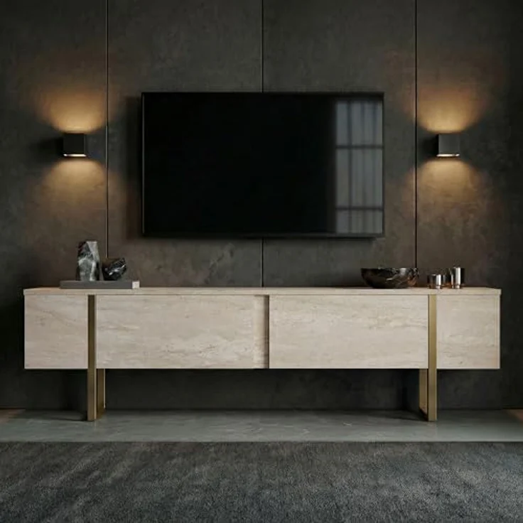 Skye Decor TV-Board Boho Design, modernes Lowboard mit offenen Ablageflächen, Breite: 180 cm, verschiedene Farbvarianten erhältlich – Bild 3