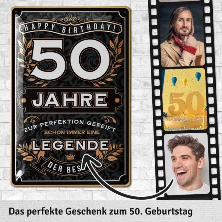LANOLU Blechschild 50 Jahre Legende - 20x30cm – Metall – Mehrfarbig – 20154 – Bild 3