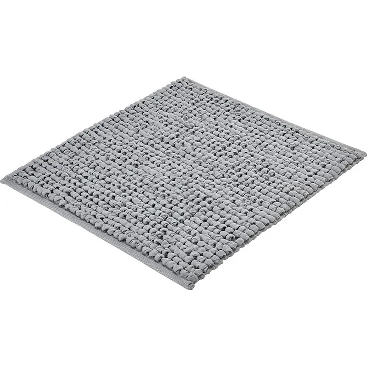 Kleine Wolke Badematte Brava, Höhe 15 mm, beidseitig nutzbar, fußbodenheizungsgeeignet, Baumwolle, quadratisch, Badteppich, Uni Farben, dicke Schlaufen, handgewebt