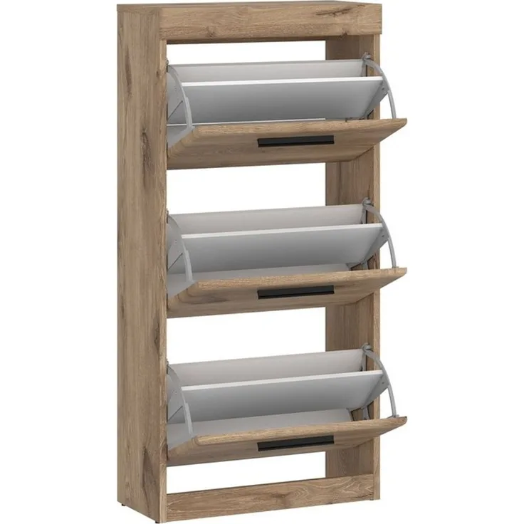Schuhkipper >GRANO< 3 Klappen, in Viking Eiche Dekor - 54x115x31 (BxHxT)