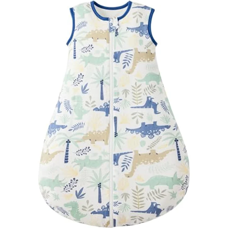 Duomiaomiao 2.5Tog Schlafsack Baby Ganzjahres, 100% Baumwolle Baby Schlafsack Winter, Mädchen Neugeboren,Warmer Schlafsack Neugeborene Kinder(Dinosaurier/70) – Bild 5