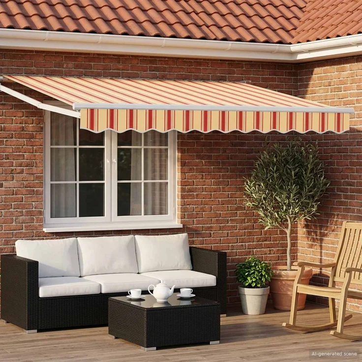 vidaXL Manuelle Gelenkarmmarkise mit LEDs, Mehrfarbig, 3 x 2,5 m – Bild 1