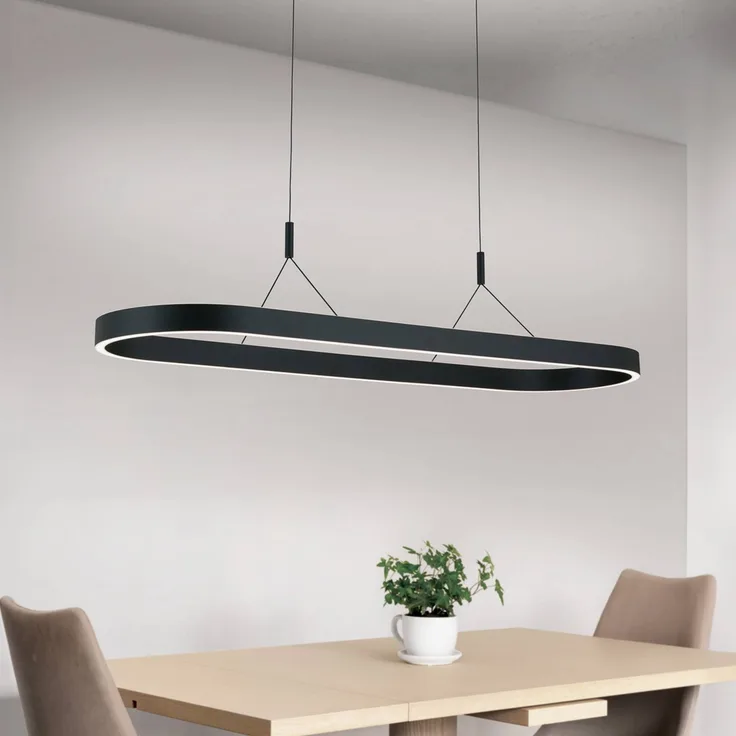Orion LED-Hängeleuchte Carrara, schwarz, höhenverstellbar, CCT, dimmbar
