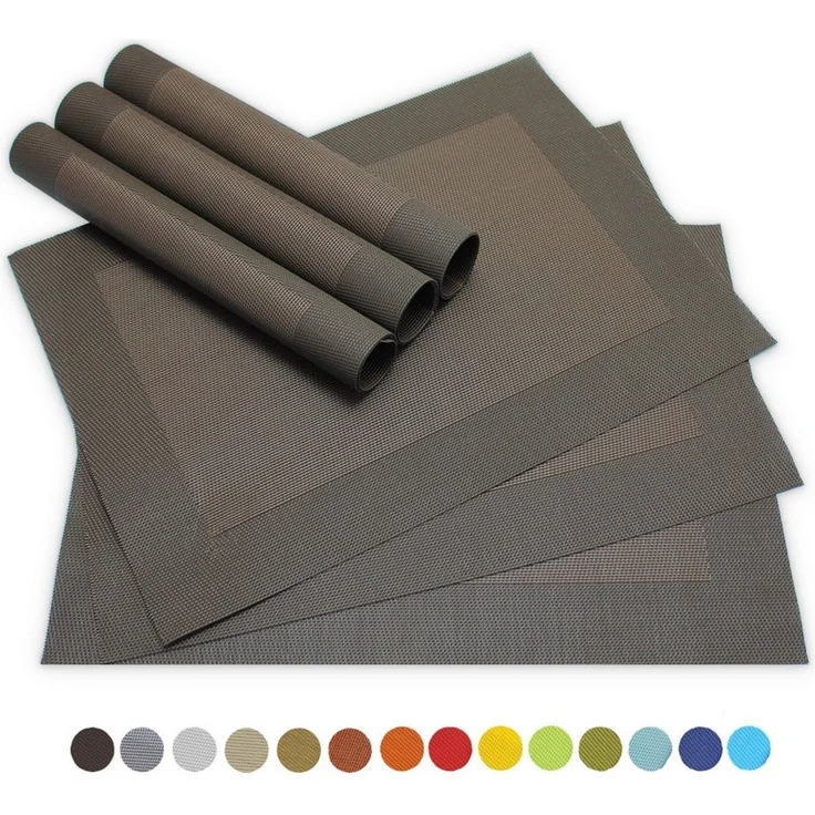 matches21 HOME & HOBBY Platzset Tischsets BORDA 6er Set Braun als Tischuntersetzer, (6-St), Abwaschbare Platzsets als Tischunterlagen für Ess-Tisch Tisch-Deko – Bild 5
