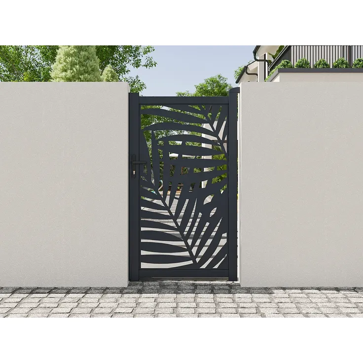 Vente-unique - TOGIRO Side gate Metall Grau - B 4,6 cm x H 176 cm x L 103 cm