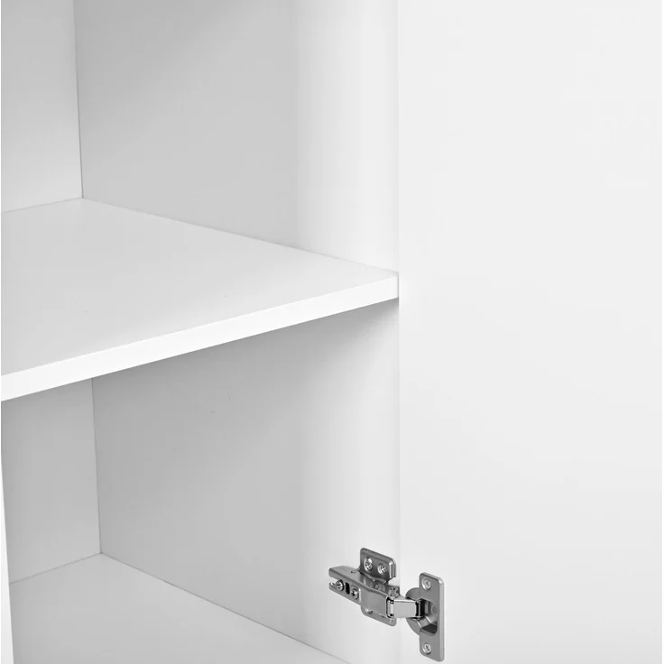 DESVIAE Sideboard mit 4 Türen und Push-to-Open 140x77,5x40 cm aus MDF und Spanplatte Weiß – Bild 9