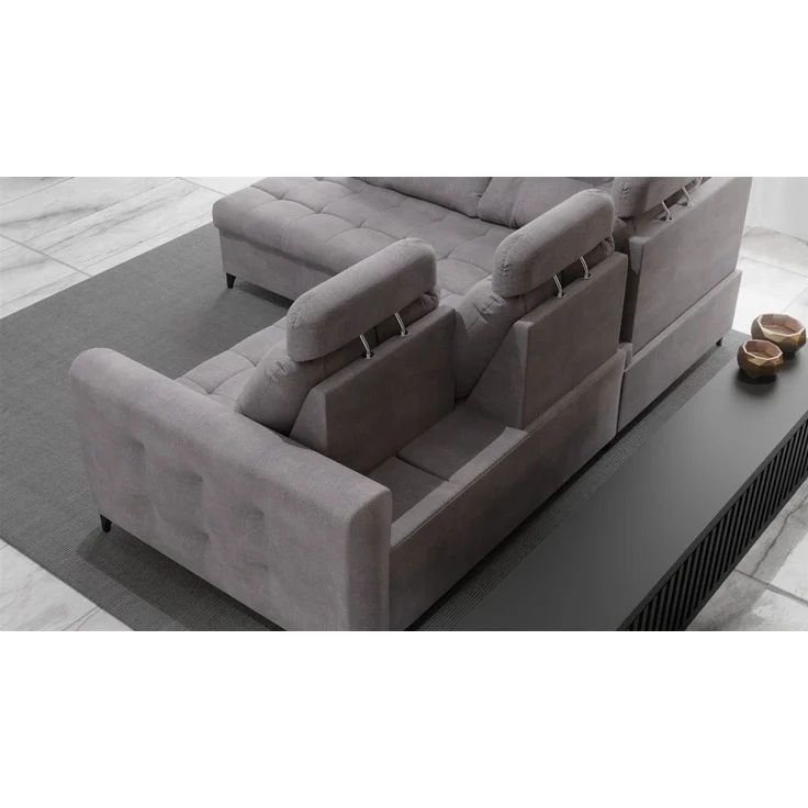 Ecksofa Schlafsofa Sofa WENDIE Stoff Hold Me Hellbeige Ottomane Links – Bild 5