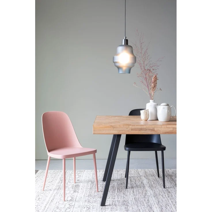 Esszimmerstuhl Pip im 2er-Set, Pink mit Kunststoffsitz & Metallbeinen Rosa 46x53,5x85 cm – Bild 4