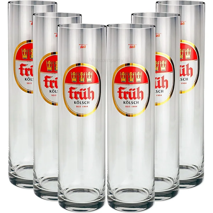 Früh Kölsch Biergläser / Gläser / Stangen Set - 6x 0,4l