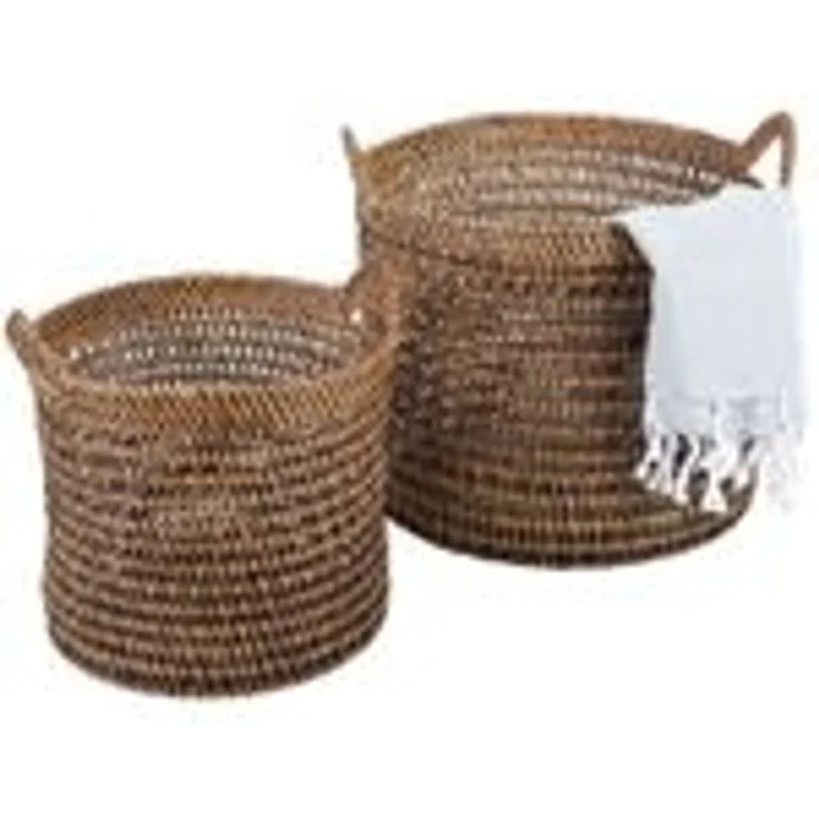 Rattan Korb Eda Braun mit Henkel L – Bild 13