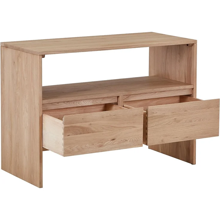 Vente-unique - Waschbeckenunterschrank aus Massivholz Eiche - Hell Natur - 110 cm - CAVIZO – Bild 5