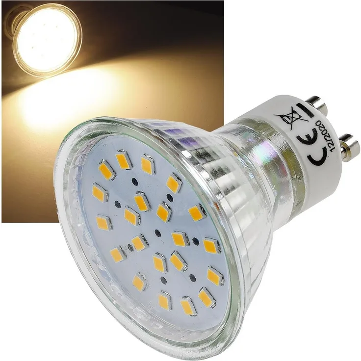 LED Strahler GU10 "H40 SMD"120°, 3000k, 330lm, 230V/3W, warmweiß