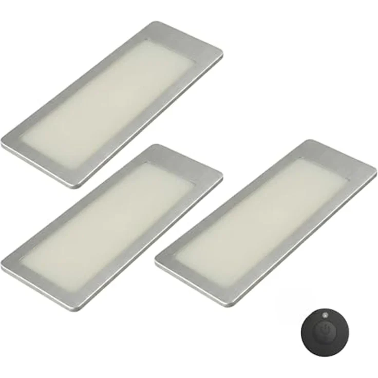 kalb LED Unterbauleuchte TooFlatXL Unterbauleuchten 1-4Set Funkschalter 12V Plug&Play Edelstahl, 3er Set neutralweiß, LED, Neutralweiß – Bild 1