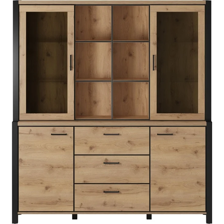 Esszimmer Buffetschrank Set ACCRA-83 in Taurus Eiche Nb. mit LED Beleuchtung, B/H/T: ca. 180/200/41 cm – Bild 3
