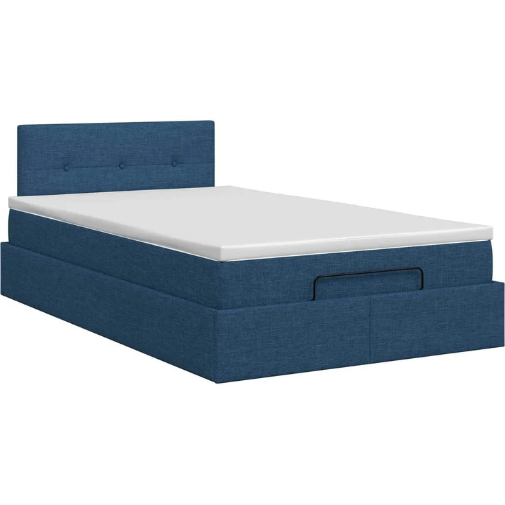 vidaXL Ottoman Bett mit Matratze mit Kopfteil Blau 120 x 200 cm Stoff 3457486 – Bild 8