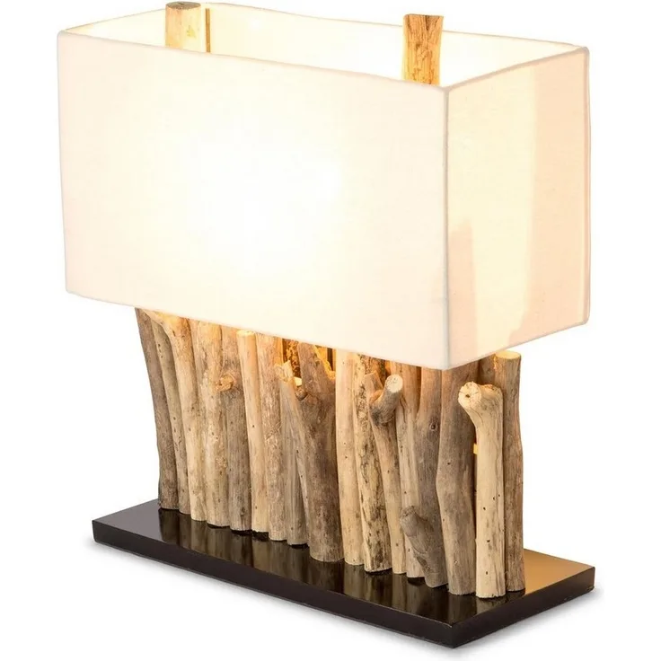 Levandeo® Nachttischlampe, levandeo Lampe 35 x 40 x 16 cm Tischlampe Treibholz Unikat Holzlampe