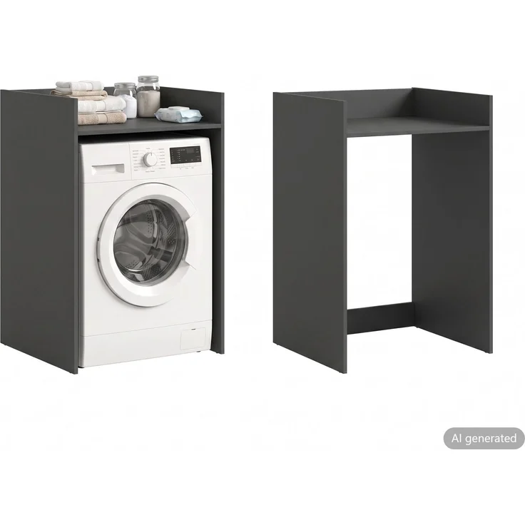 Waschmaschienenumbau (B/H/T: 66x101x60 cm) in anthrazit Nachbildung – Bild 1