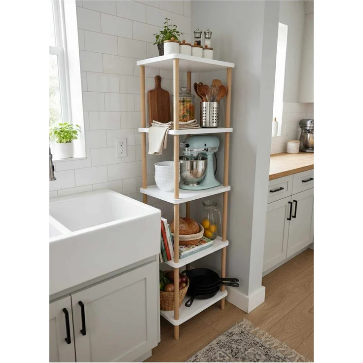 Skye Decor 'Pk262 - White' Badregal, Weiß, 40 x 185 x 30 cm – Bild 3