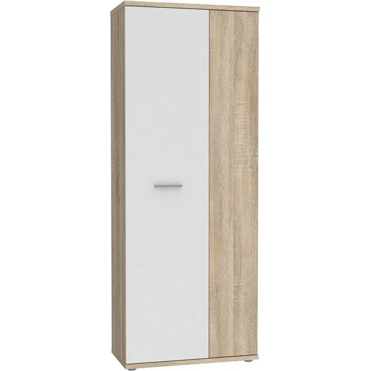 FORTE Net106 Mehrzweckschrank mit 2 Türen, Holzwerkstoff, Sonoma Eiche + Weiß, 68. 90x34. 79x179. 1 cm – Bild 1