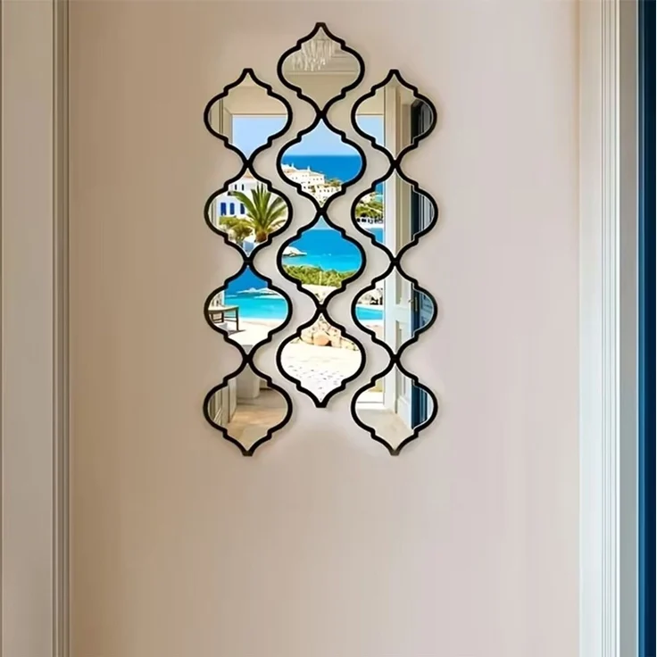 Agger 3D-Wandtattoo Spiegelaufkleber,Acrylspiegel-Set, Wandtattoo Selbstklebend Spiegel (10 St), Wand Dekoration horizontal und vertikal hängbar, Wohnzimmer – Bild 2