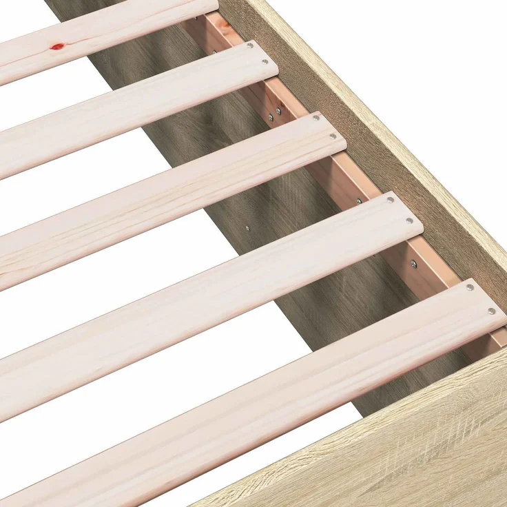 vidaXL Bodenbettgestell Sonoma-Eiche 80 x 200 cm Holzwerkstoff 3429534 – Bild 6