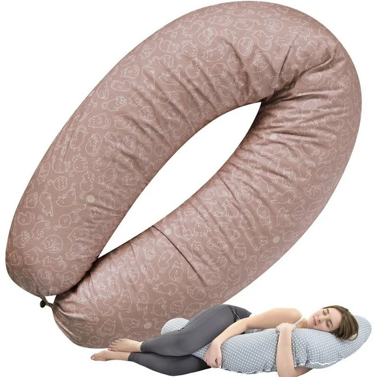SEI Design Stillkissen Stillkissen XXL Mikroperlen Seitenschläferkissen Babynestchen 190x30, Schwangerschaftskissen mit Bezug, Schwangerschaftskissen mit Bezug, Babynest XXL ist als Bettschlange & Bettumrandung verwendbar