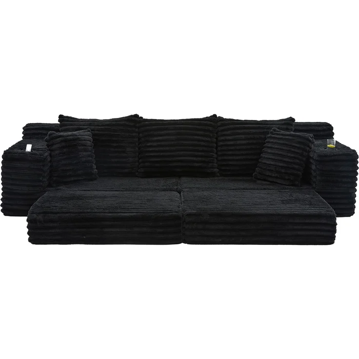 ZUBALIYA Schlafsofa 98x87 cm, mit Stauraum, mit Treppe, mit Leiter, mit Cordbezug, mit Schaumstoffpolsterung, Schwarz - Rot – Bild 15