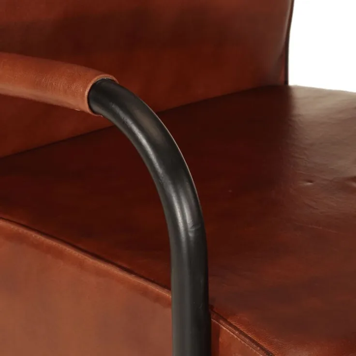 vidaXL Sessel Braun Echtleder 359631