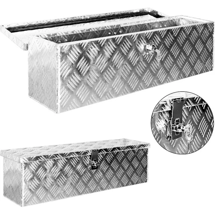 Trucky Anhänger-Deichselbox Truckbox Box Werkzeugkiste Anhängerbox Deichselbox 15 Größen Alumium – Bild 3
