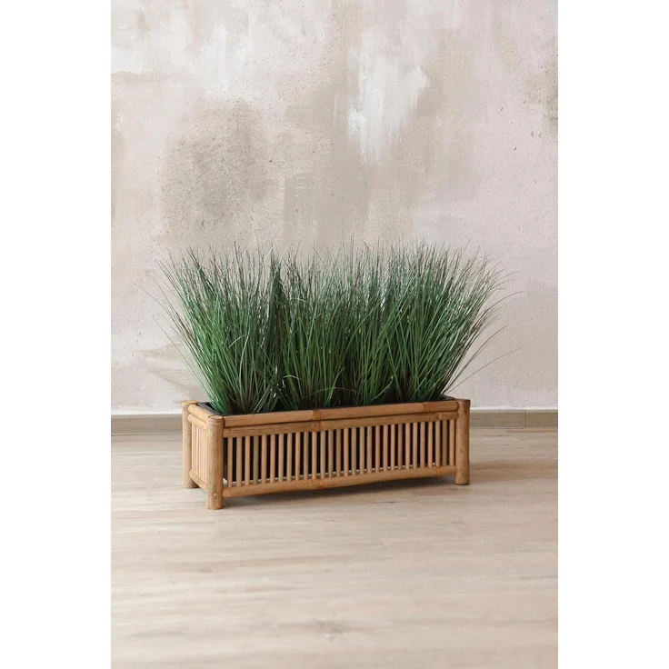 VIVANNO Balkonkasten Bambus KAJIX Kasten - Natur Matt (1 St), 66x24x20 cm – Bild 2