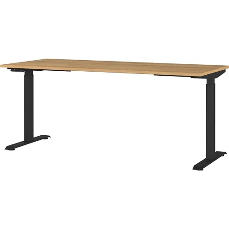 Germania Schreibtisch 7909-582, in Grandson-Eiche-Nb./Schwarz, EL. höhenverstellb, 180 x 120 x 80 cm (BxHxT) – Bild 2