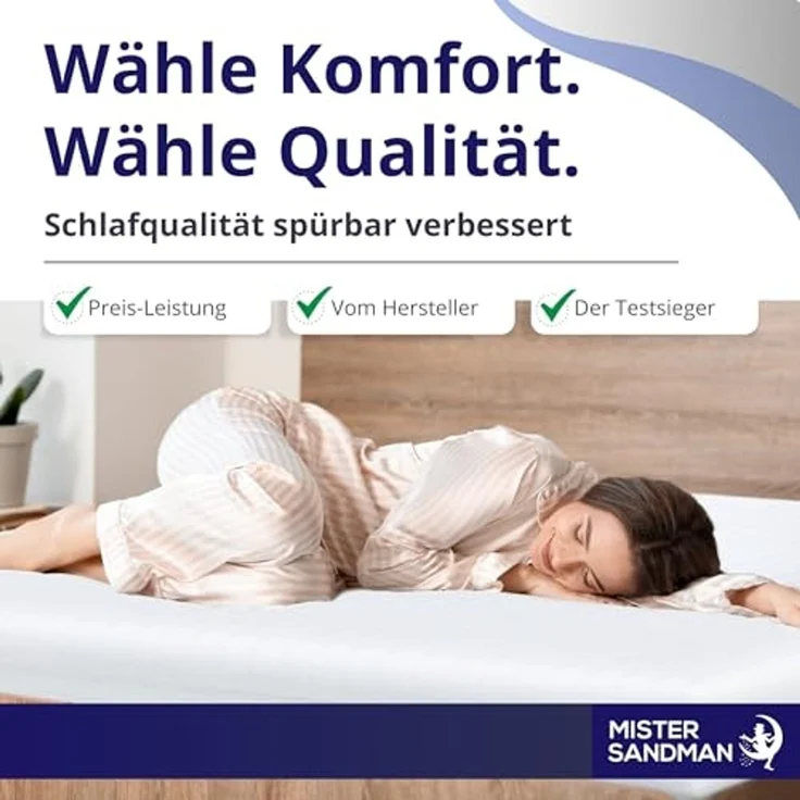 Mister Sandman Kaltschaummatratze 90x200 cm, H2/H3, 18 cm Höhe, Orthopädische 7-Zonen Matratze, Rollmatratze mit waschbarem Bezug, für Seiten-, Rücken- und Bauchschläfer – Bild 7