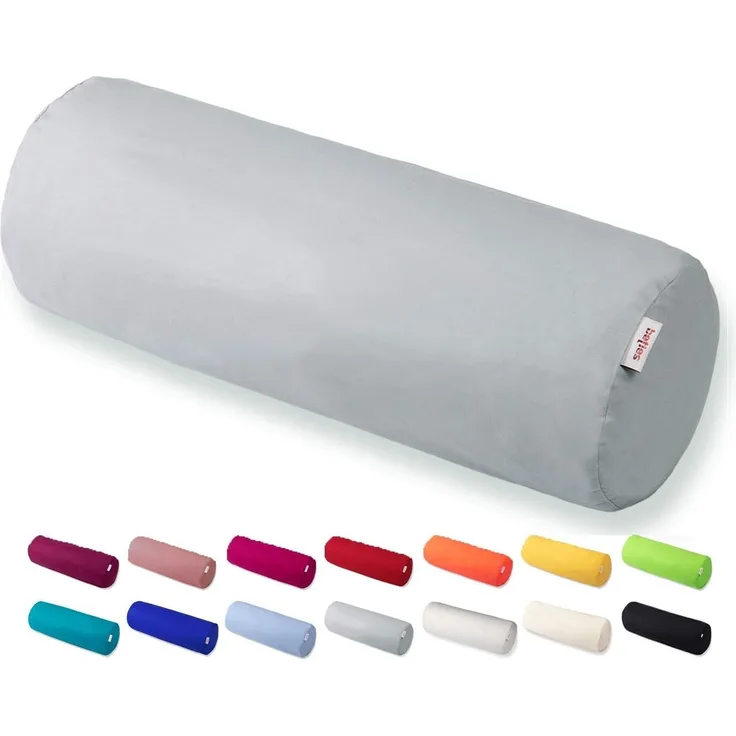 Nackenrollen Bezug ca. 15x40 cm grau 100% Baumwolle beties "Basic"