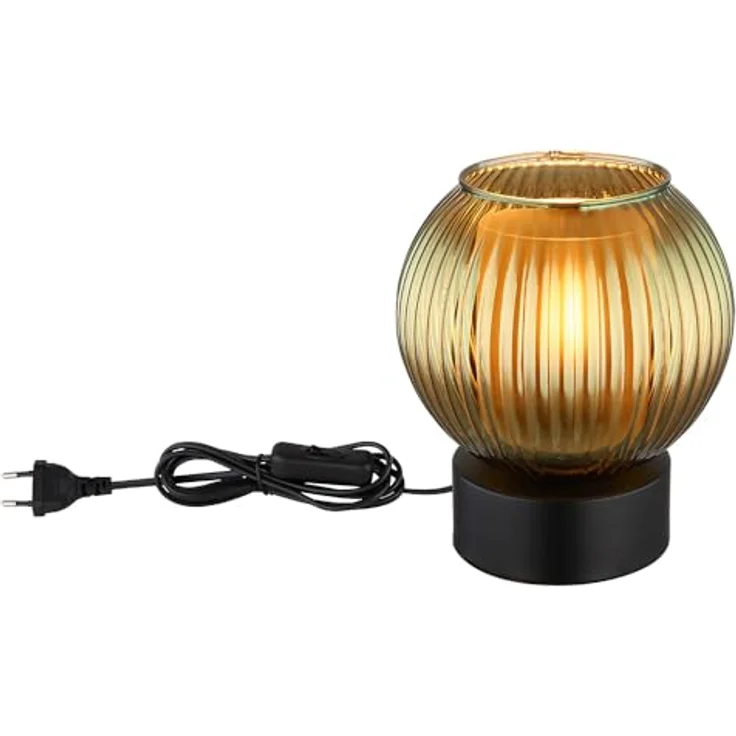 Globo Tischleuchte Zumba, Nachttischlampe mit E27 Fassung, schwarz-grün, H 17 cm, 25W – Bild 6