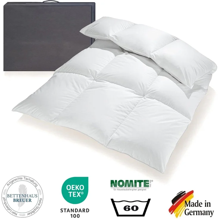 Extra warme 100% Winter Daunendecke sibirische Daunen 135x200 1200g BB – Bild 2