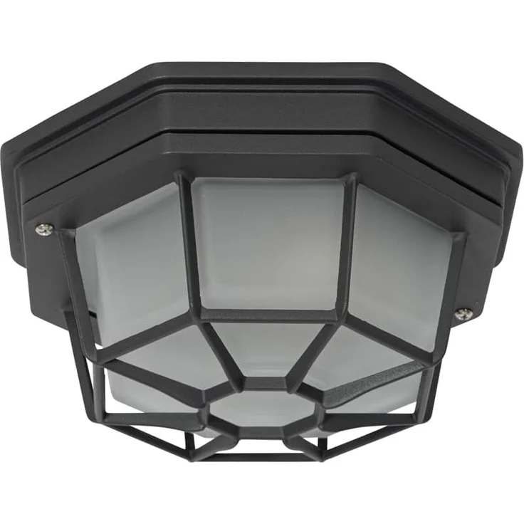 Qazqa Außen-Deckenleuchte Bri, ohne Leuchtmittel, E27, Dunkelgrau, Landhaus, Aluminium, 1-flammig – Bild 9