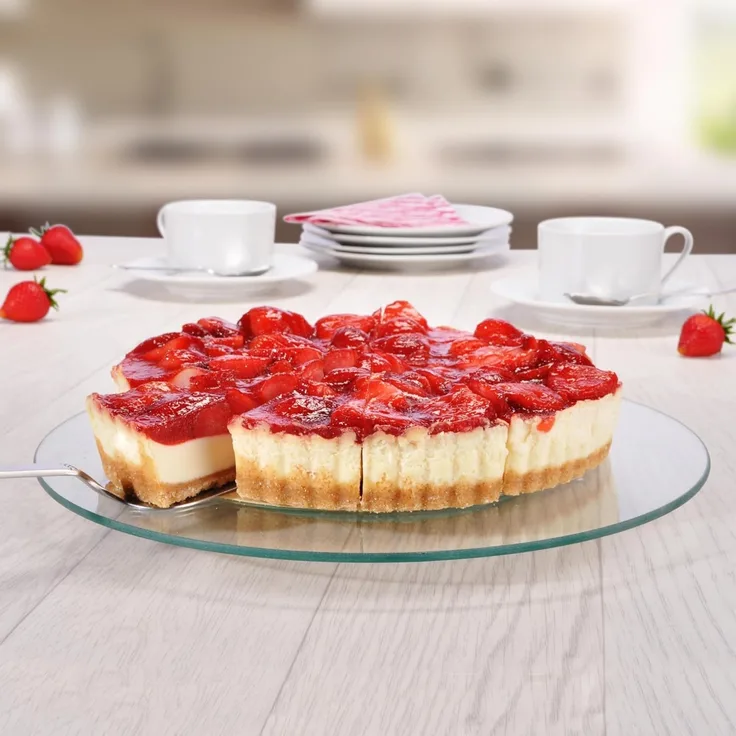 mucHome Tortenplatte aus Glas 360° drehbare Rund ∅30 cm Tortendrehscheibe Drehteller, Glas