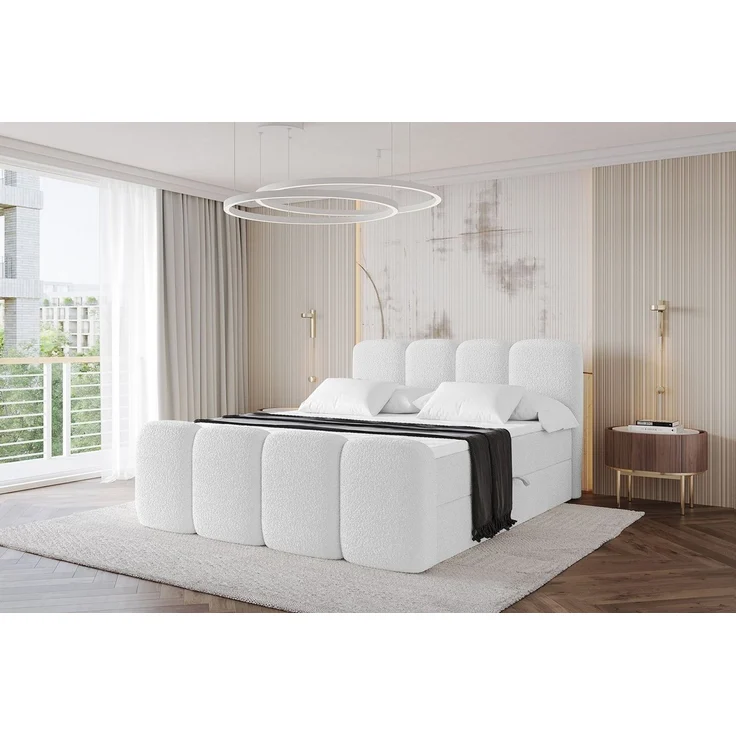 ALTDECOR Boxbett NINA-Z (Multipocket-Matratze H4, H3 Matratze Bonellfederung, Topper, Kopfteil), Doppelbett mit Fußteil – Bild 5