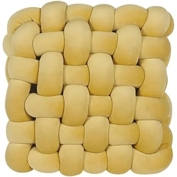 Dekokissen Ohne Muster SIRALI Samtstoff 30 x 30 cm Senfgelb