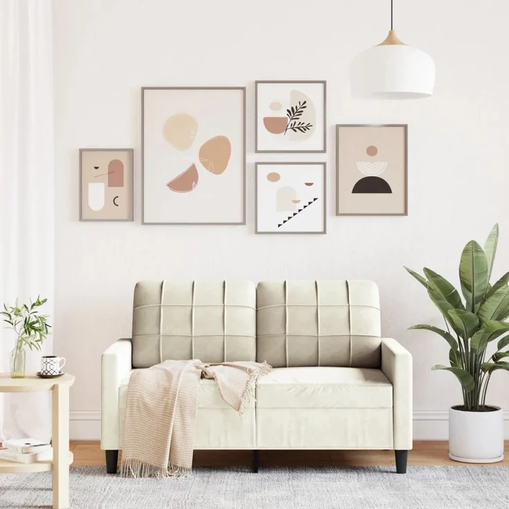 vidaXL 2-Sitzer-Sofa Creme 120 cm Samt 4007622 – Bild 2
