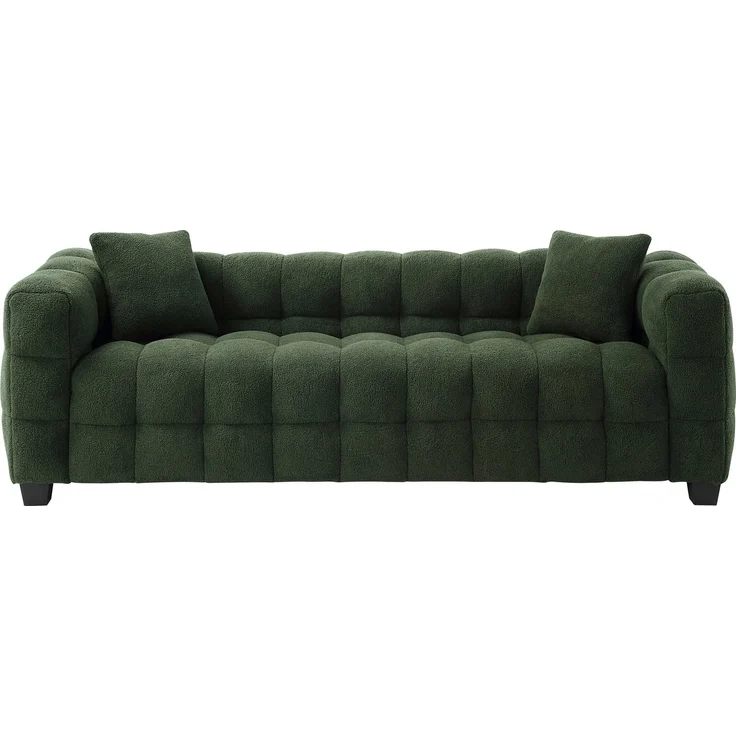 ATLANTIC home collection 3-Sitzer Stella, inkl. 2 Zierkissen und mit modernem Teddy Stoff – Bild 2