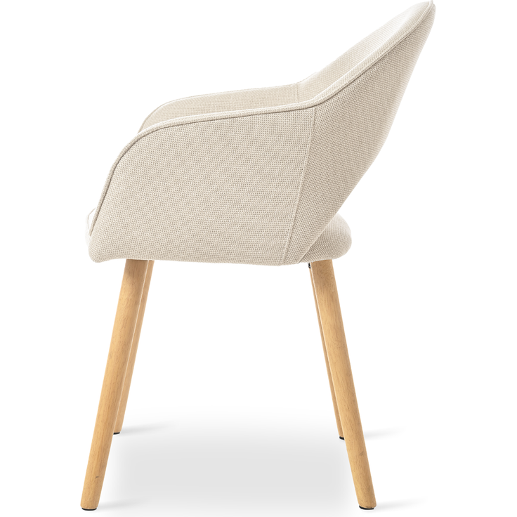 GOEURVANT 1316 Esszimmerstühle 6er-Set mit Armlehnen, Webstoff - Beige – Bild 4