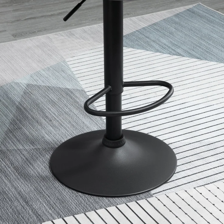 2er-Set Barhocker, Höhenverstellbare Barstuhl mit Lehne, Samtoptik, Metallgestell, Fußstütze, drehbare, Dunkelgrau--Dunkelgrau--48x46x104cm--YOUDENOVA – Bild 7
