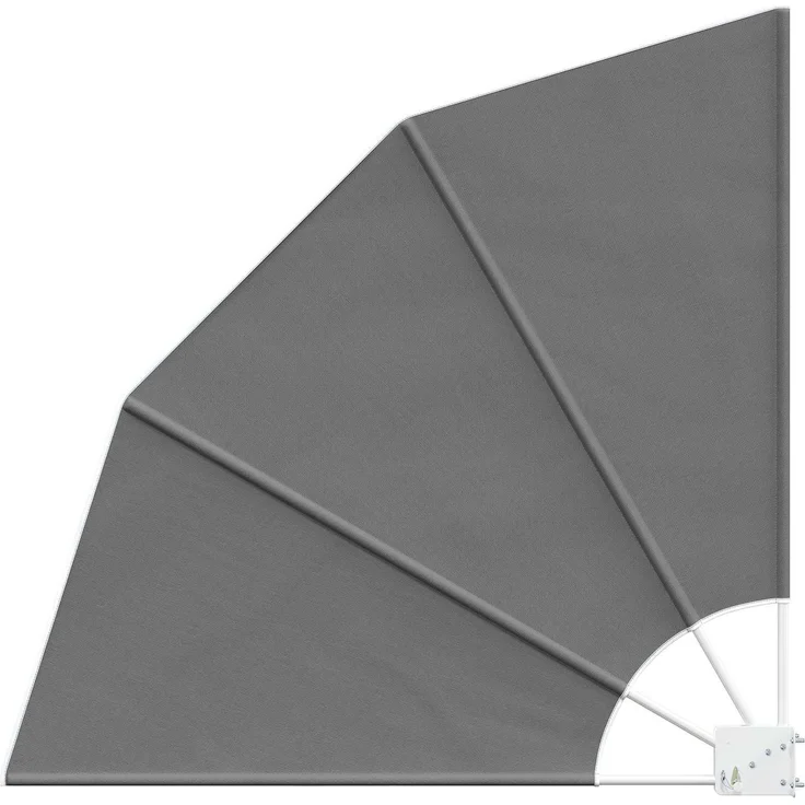 vidaXL Balkon Sichtschutz 140 x 140 cm Polyester Hellgrau 42037148 – Bild 2