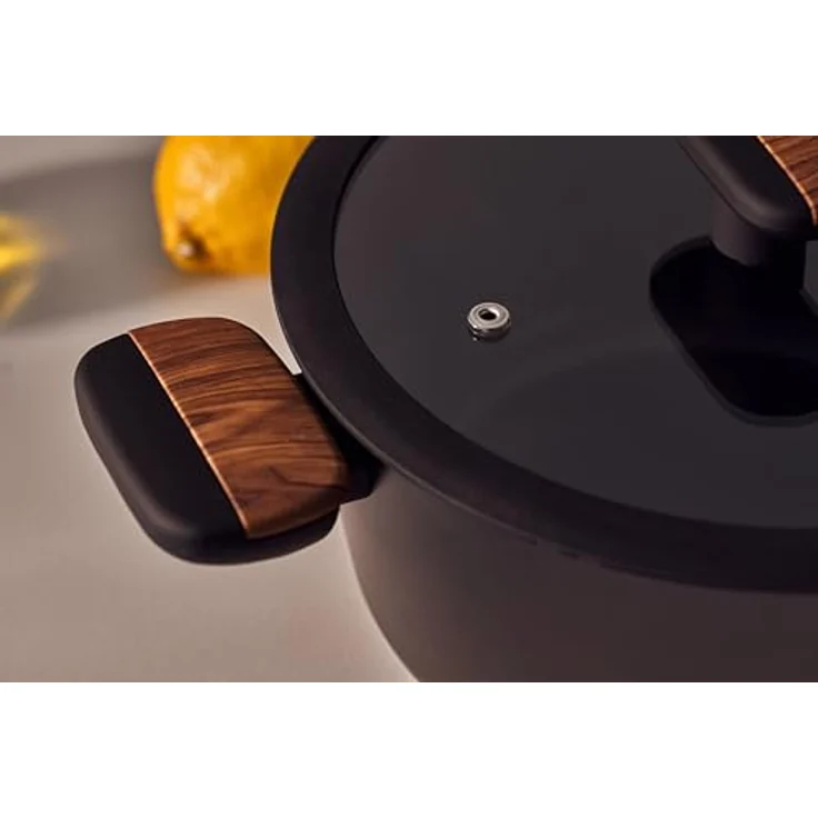RESTO Kitchenware Kochtopf Mon, Bratentopf antihaftbeschichtet und spülmaschinenfest, Aluminium (2-tlg), mit Glasdeckel und stoßdämpfendem Silikonrand, im Geschenkkarton – Bild 9