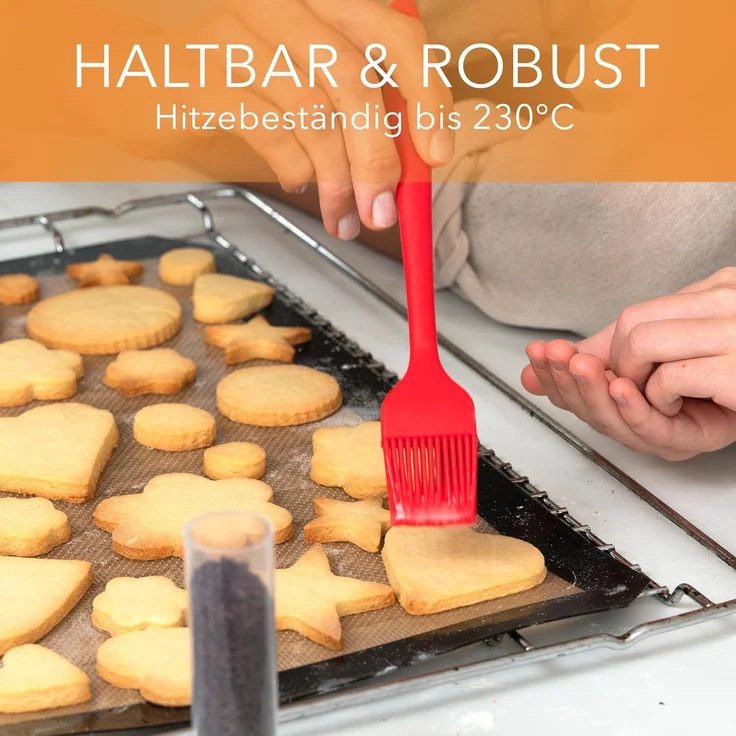 AVANA Kochbesteck-Set Silikon Küchenhelfer Hitzebeständig Kochgeschirr Küchenutensilien (5 Stück), Schneebesen, Spachtel, Backpinsel, Pfannenwender – Bild 4