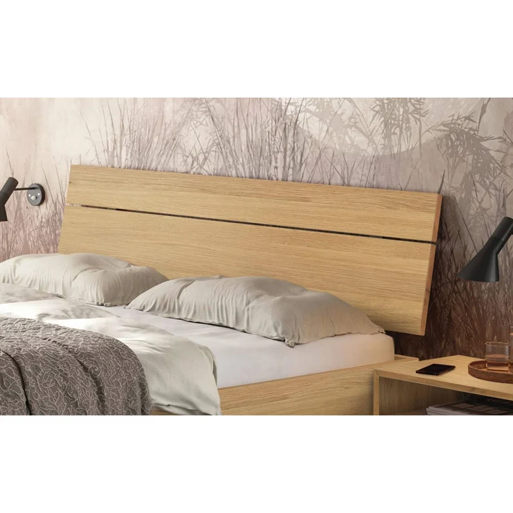Hasena Bett Romeo Eiche bright mit Metallkufen 180x210 cm, Fußhöhe 20 cm – Trento – Bild 3