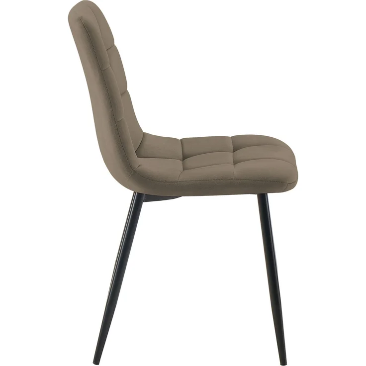 CLP 2er Set Esszimmerstuhl Tilde gepolstert mit Rückenlehne bis 150 kg belastbar - Farbe:taupe;Material:Samt – Bild 4