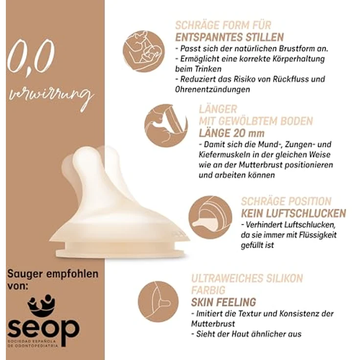 Suavinex Babyflasche - Zero Zero - Medium Flow 270 – Bild 9